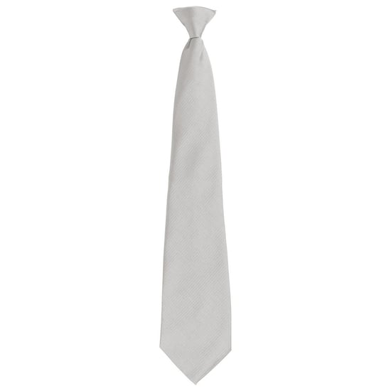Premier Unisex Adult Colours Fashion Plain Clip-On Tie (Silver)