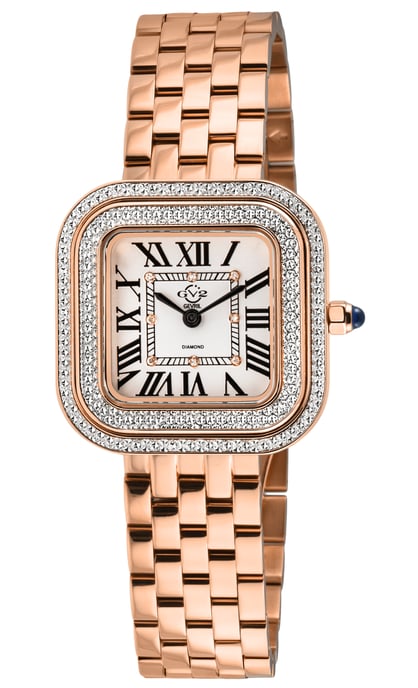 GV2 Bellagio Women's Swiss Made Diamond Silver-White Dial, IPRG Bracelet Watch - Image 1
