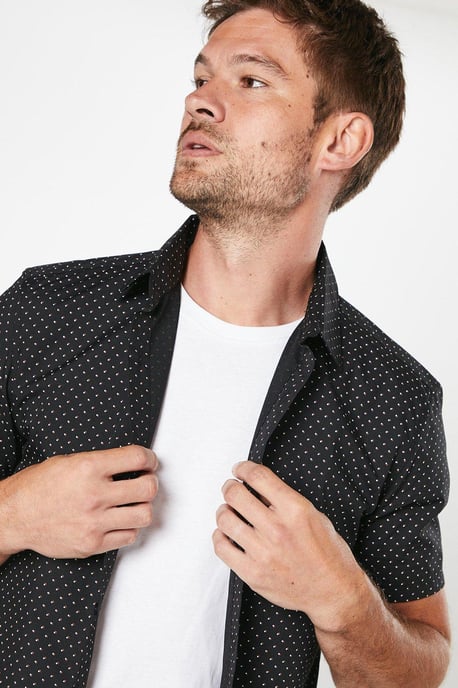 Ditsy Print Short Sleeve Shirt