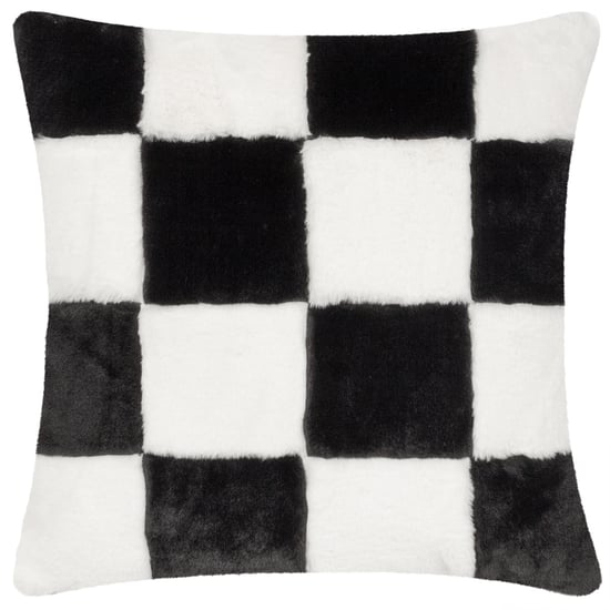 Heya Home Cozee Check Faux Fur Polyester Filled Cushion
