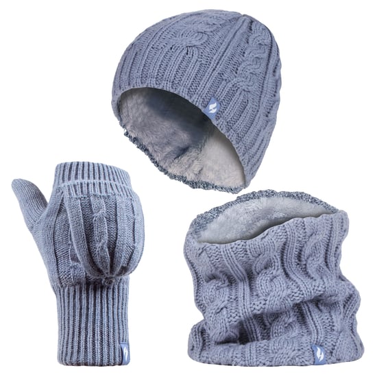Heat Holders dameshoed, nekwarmer handschoenen set - Schemerig Blauw - Image 1