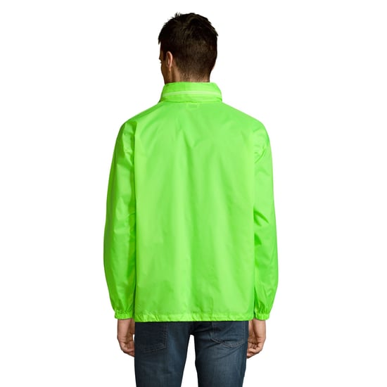 SOLS Unisex Surf Windbreaker Lightweight Jacket (Neon Green)