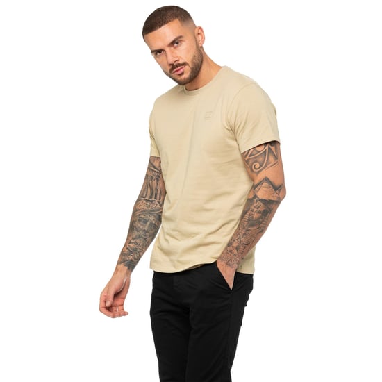 Enzo | Mens Crew Neck T-Shirt - Stone