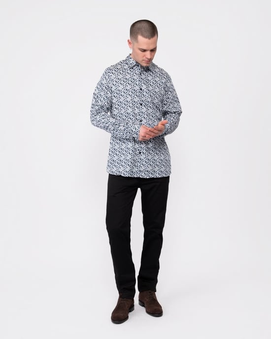 Ted Baker Capua Mens Long Sleeve Small Floral Shirt