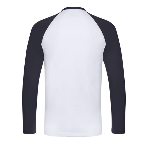 Fruit of the Loom Heren Contrast Honkbal T-shirt met lange mouwen (Witte/diepe marine) - Image 2