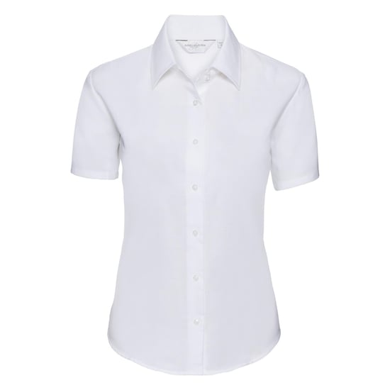 Russell Collectie Dames/Dames Korte Mouw Easy Care Oxford Shirt (Wit) - Image 1