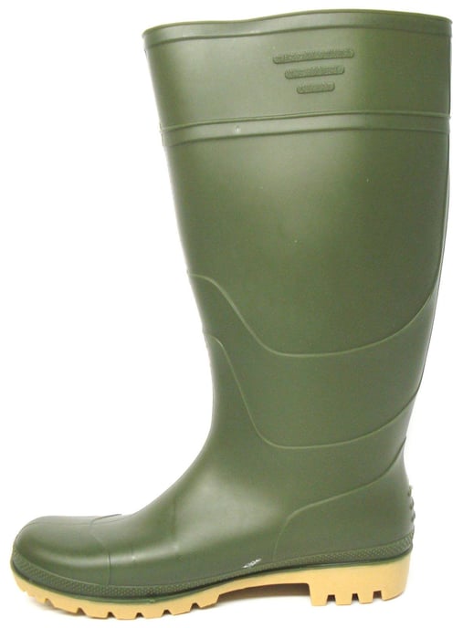 New Mens/Gents Green Full Length Rubber Waterproof Wellington Boots.