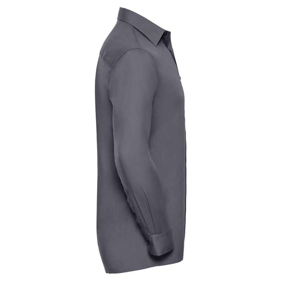 Russell Collection Heren Klassiek Polycotton Overhemd Met Lange Mouwen (Konvooi Grijs) - Image 3