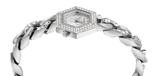Philipp Plein The Hexagon Groumette Dames Zilveren Horloge PWWBA0123 - Image 2