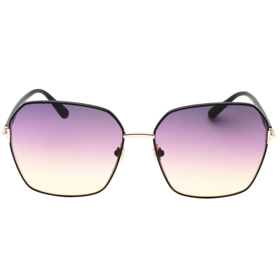 Tom Ford Claudia-02 Gradient Smoke Lens Shiny Black Sunglasses
