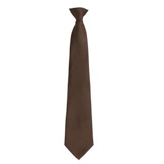 Premier Herenmode "Kleuren" Work Clip On Tie (Bruin) - Image 1