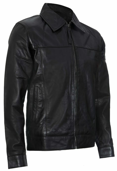 Classic 70s Leather Harrington Jacket