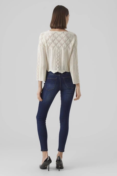 VERO MODA trui VMGINGER met biologisch katoen crème - Image 4