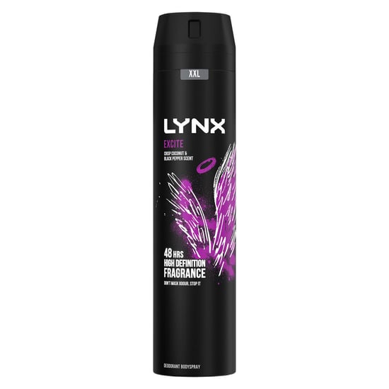 Lynx XXL Excite 48-Hour High Definition Fragrance Body Spray Deodorant, 3x250ml