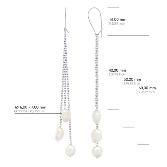 Earrings Real Cultured Freshwater Pearls Baroque 6-7 mm