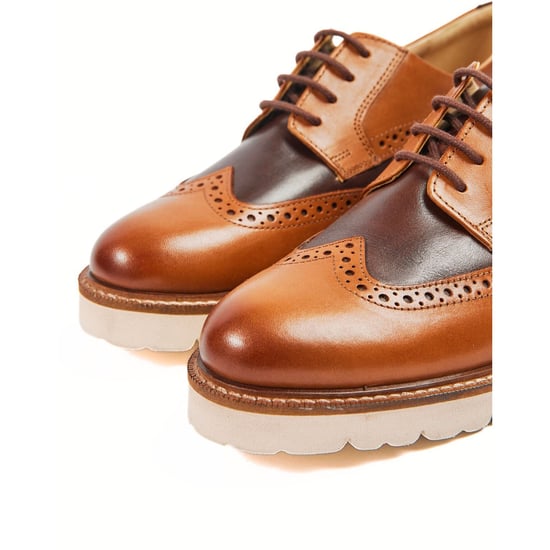 Pod Kortney Leren Dames Tan Multi-Brogues Schoenen - Image 5
