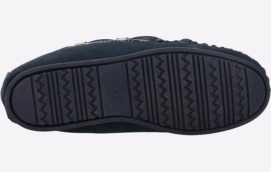 Cotswold Chatsworth Dames Suède Navy Slippers - Image 4