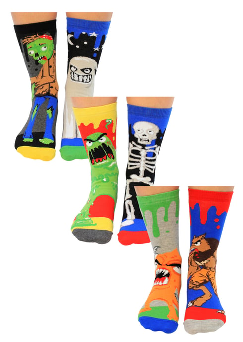 UNITED ODD SOCKS - 6-Paar Jongens Zombie Katoenen Odd Socks in Geschenkdoos - Zombodieën - Image 1