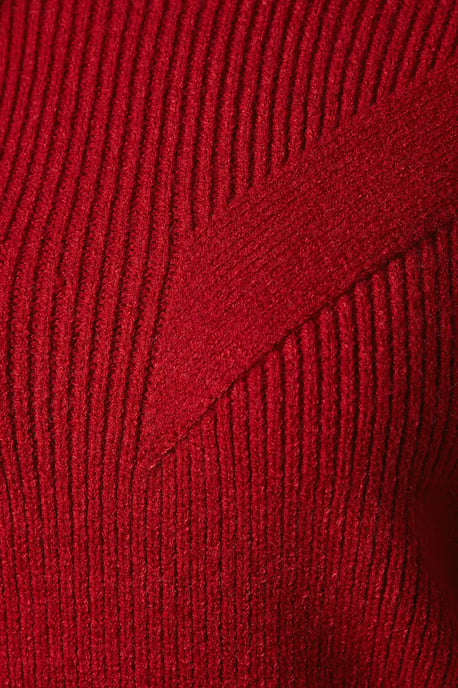 Rib Transfer Balloon Sleeve Jumper