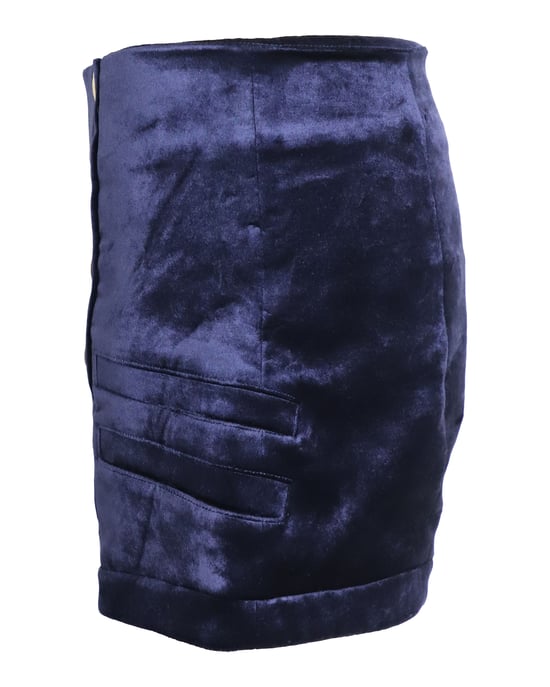 Pierre Balmain Militair Blazer en Shorts Set in Blauw Velours - Image 5