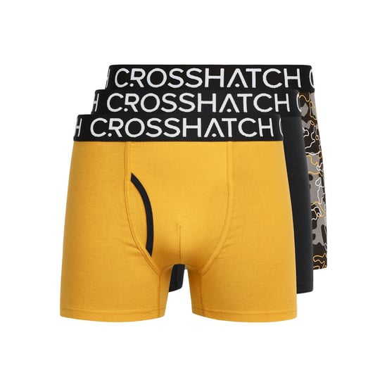 Crosshatch Heren Lynol Boxershorts (Pack of 3) (Geel) - Image 1
