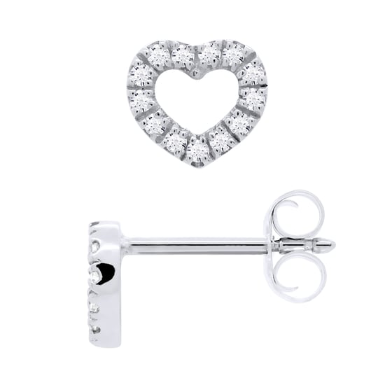 DIADEMA - Earrings with Diamonds - Heart - White Gold