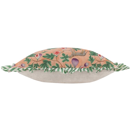 Wylder Tropics Okara Leopard And Fig Printed Ruffle Feather Rich Cushion