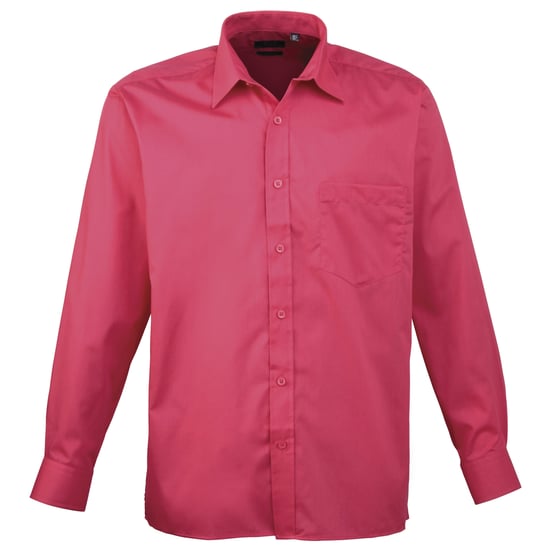 Premier Heren Premier Poplin Formeel Overhemd Met Lange Mouwen (Heet Roze) - Image 1