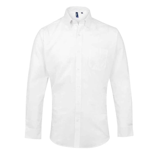 Premier Heren Signature Oxford overhemd met lange mouwen (Wit) - Image 1