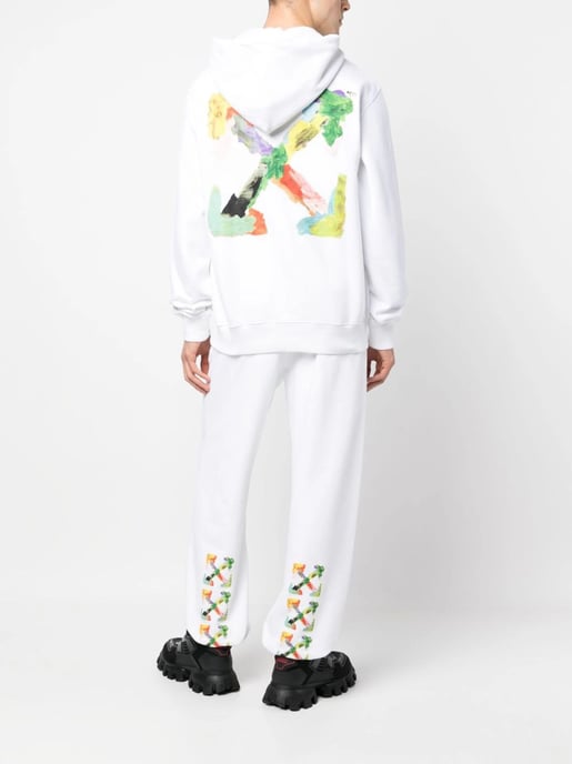 Off-White Brush Arrows Logo Printed Joggers in White