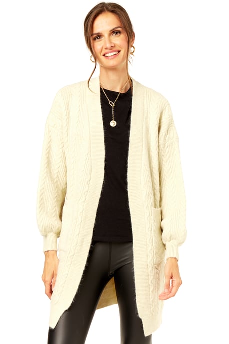 Edge 2 Edge Pocket Detailed Cable Cardi