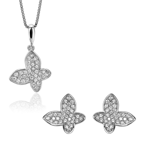 Orphelia 'Jolie' Dames 925 Sterling Zilveren Set: Ketting-Hanger + Oorbellen - Zilver SET-7044 - Image 1