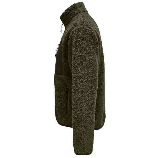 SOLS Unisex Fury Sherpa Fleecejack voor volwassenen (Leger/Donker leger) - Image 2