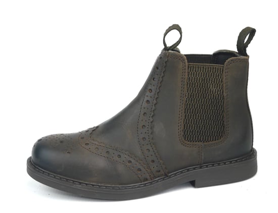 Frank James Cheltenham Leather Brown Junior Brogue Chelsea Boots