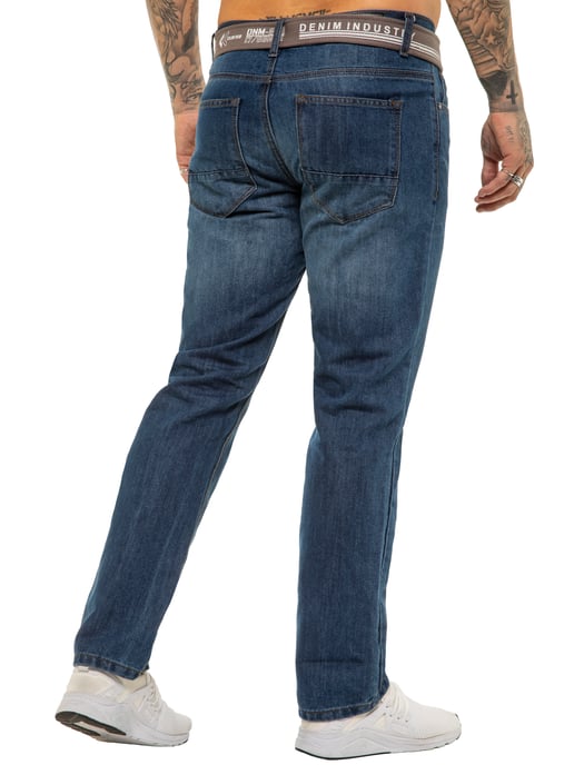 Enzo | Heren Designer Regular Fit Denim Jeans -Blauw - Image 3