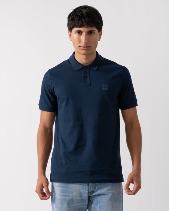 BOSS Orange Passenger Heren Stretchkatoenen Slim-Fit Polo Shirt met Logo Patch - Image 1