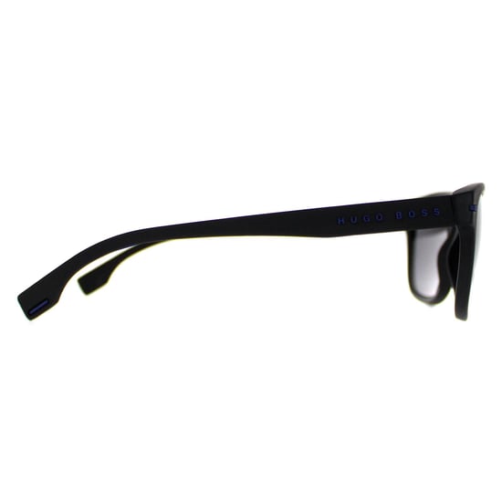 Hugo Boss Rectangle Mens Matte Black Blue Grey Polarized BOSS 1322/S