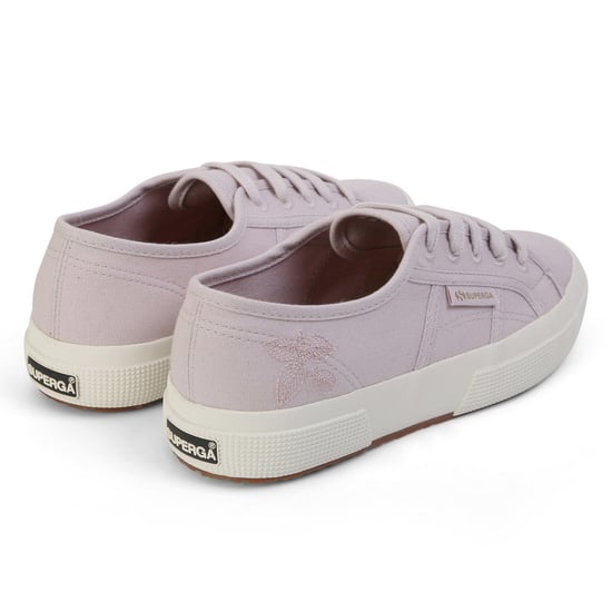 Superga Dames/Dames Leaves Natural Dyed Geborduurde Trainers (Roze Magenta Bladeren) - Image 2