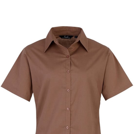 Premier Popeline blouse met korte mouwen / Gewoon werkoverhemd (Bruin) - Image 2