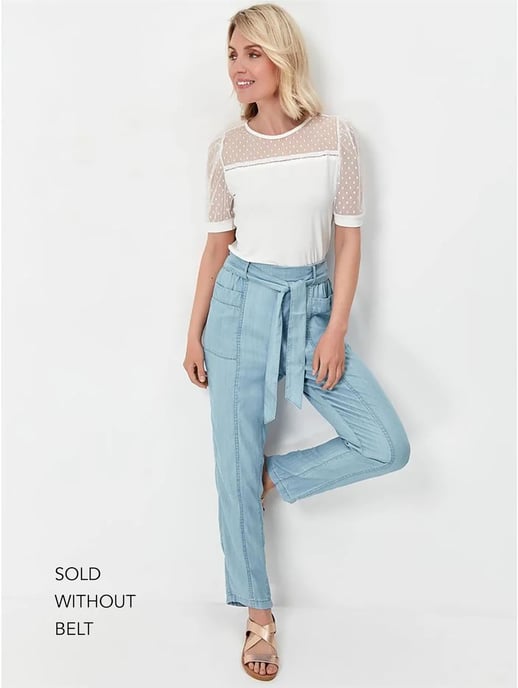 Chambray Relaxed Taper Trousers