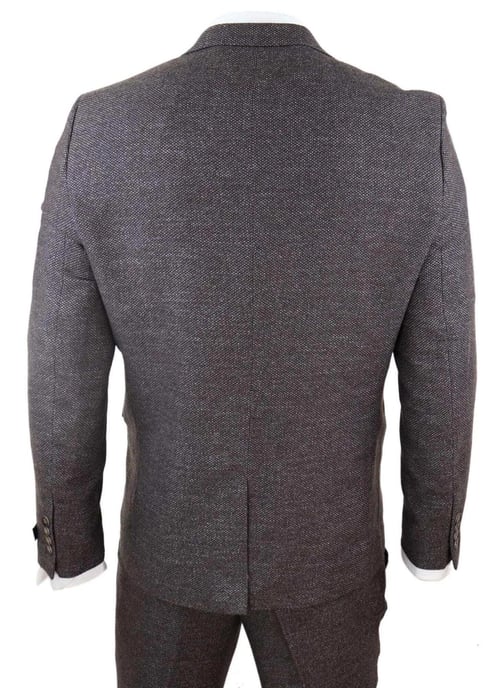Heren Bruin Wol 3-delige Pak Dubbel Breasted Tweed Peaky Blinders 1920 - Image 6