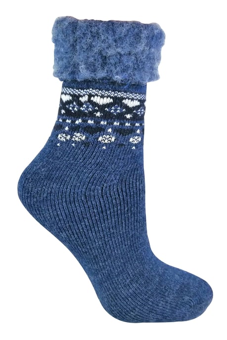 Thermische bedsokken voor dames Een maat - Denim - Image 1
