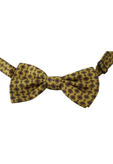 Dolce & Gabbana Men's Yellow Pattern Silk Adjustable Neck Tie