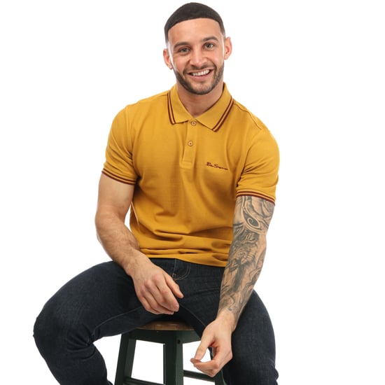Men's Ben Sherman Twin Tipped Polo Shirt in Mustard