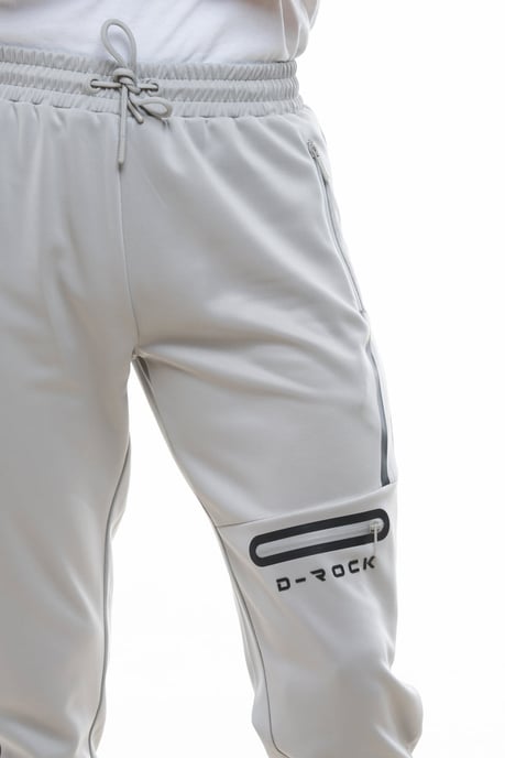 D-Rock Mens Joggers with D-Rock Logo Side Zipper Pocket Ribbed Cuff