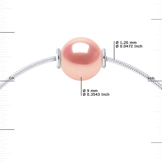 Mesh Bracelet Serpentine Round Freshwater Pearl and Rose Natural 9-10 mm 925