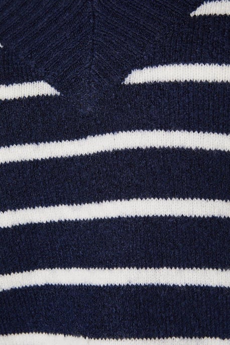 V Neck Stripe Knitted Jumper - Image 5
