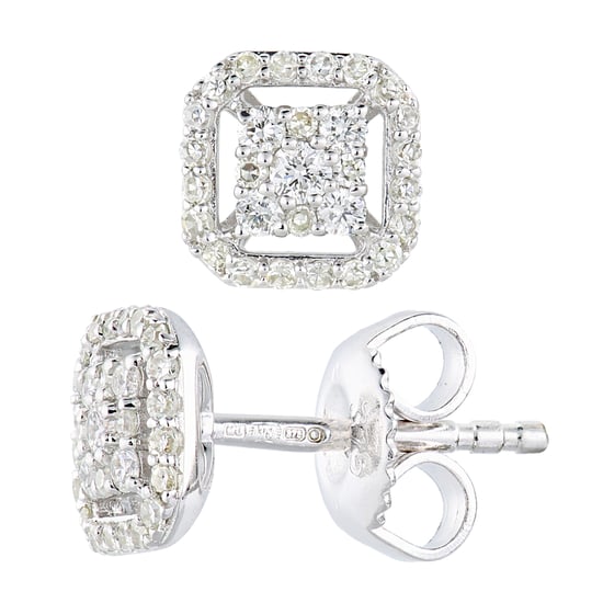 9ct White Gold Earrings With 0.33ct Diamond