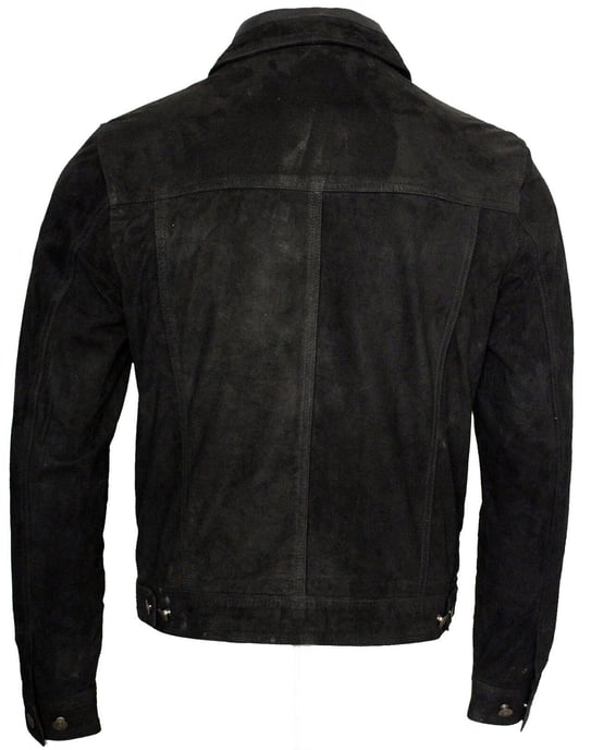 Trucker jeans jacket from goat suede
