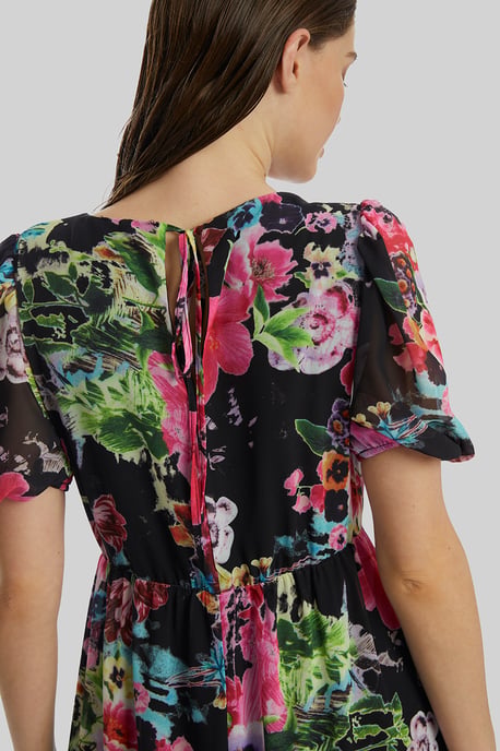 Floral V-neck Midi Dress